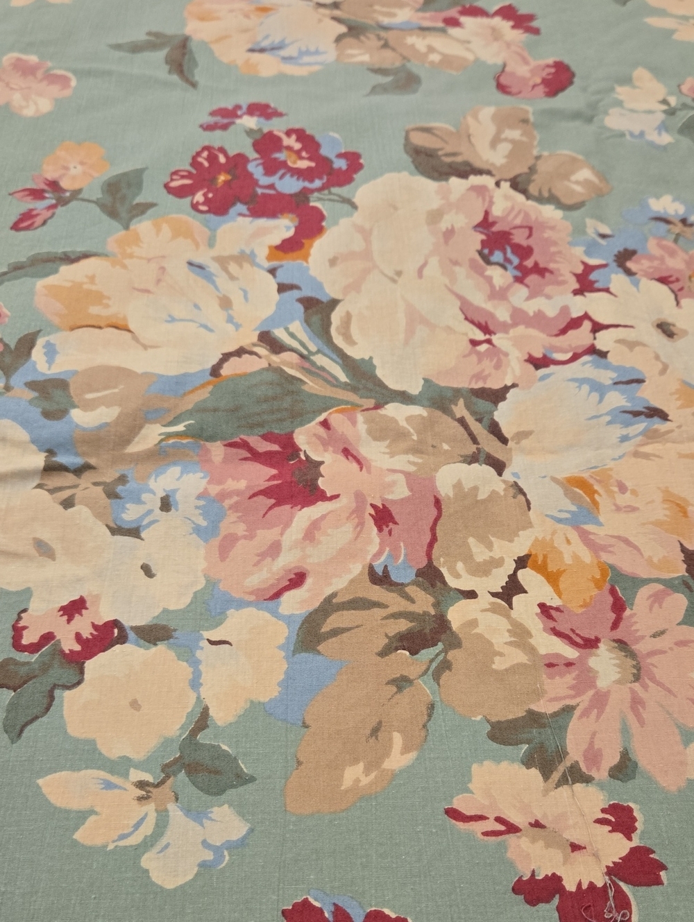 Ralph Lauren Floral Cotton Sateen Bedding in Seafoam, Cream, Pink and Blue